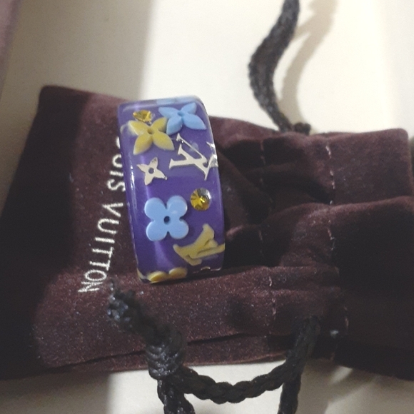 LOUIS VUITTON RESIN FARANDOLE RING AUTHENTIC SZ M - Picture 2 of 6